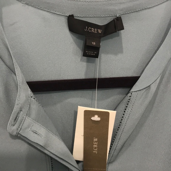 NWT J.Crew COLLECTION ladder-stitch silk blouse 12 - Picture 4 of 4